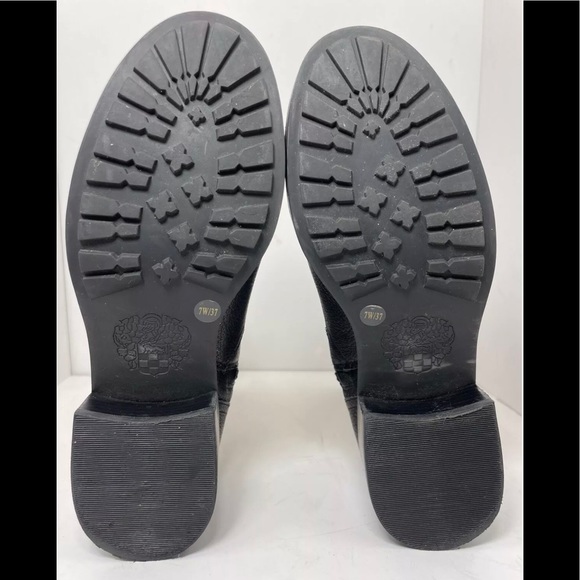 Vince Camuto VV-Wexle Molten Silk Cow Black Leather Moto Boots Women’s Size 7 - Picture 10 of 12